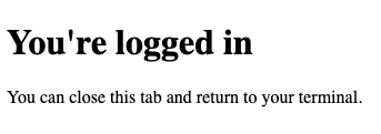 Login is complete. Close this tab and return to Codex.