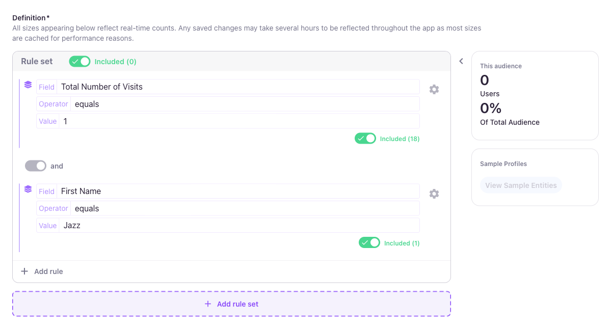 Two rules combined with AND