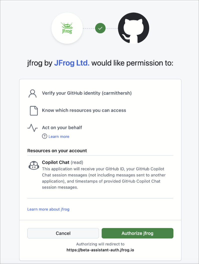 JFrogBetaAutorizeGithub.png