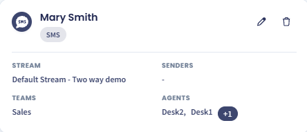 Screenshot with the new sender profile created