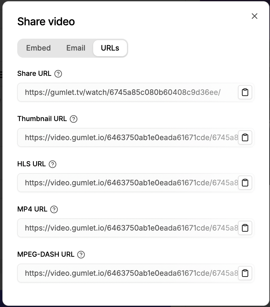 Different type of URLs