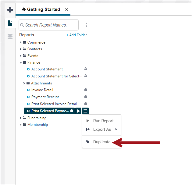 Duplicating the report