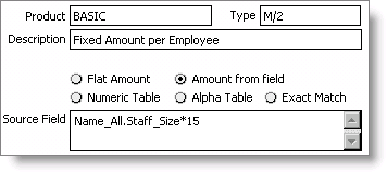 Special Pricing window with Amount from field selected