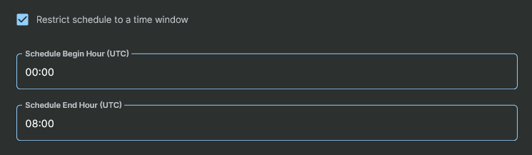Restrict Schedule to a Time Window Restrict Schedule to a Time Window
