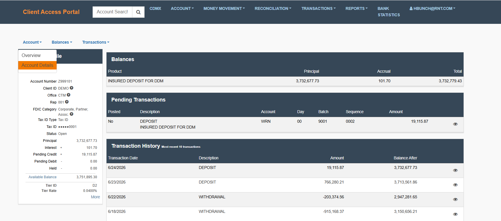 Select Account Details