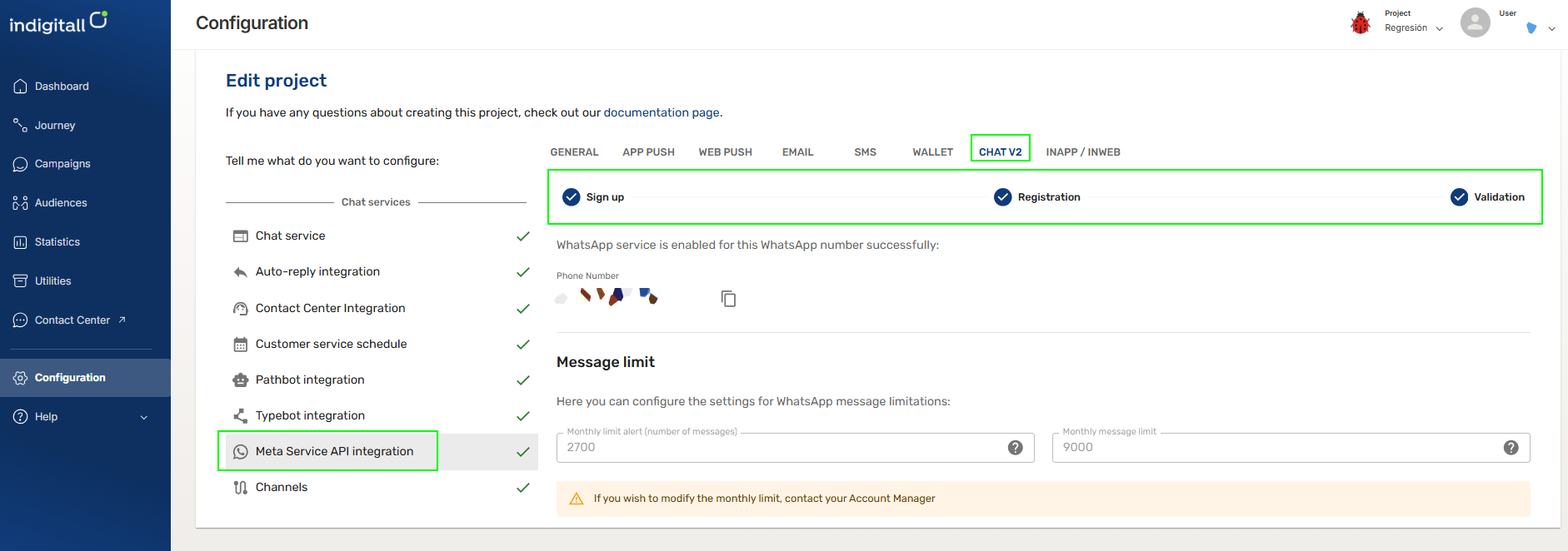 whatsapp integration