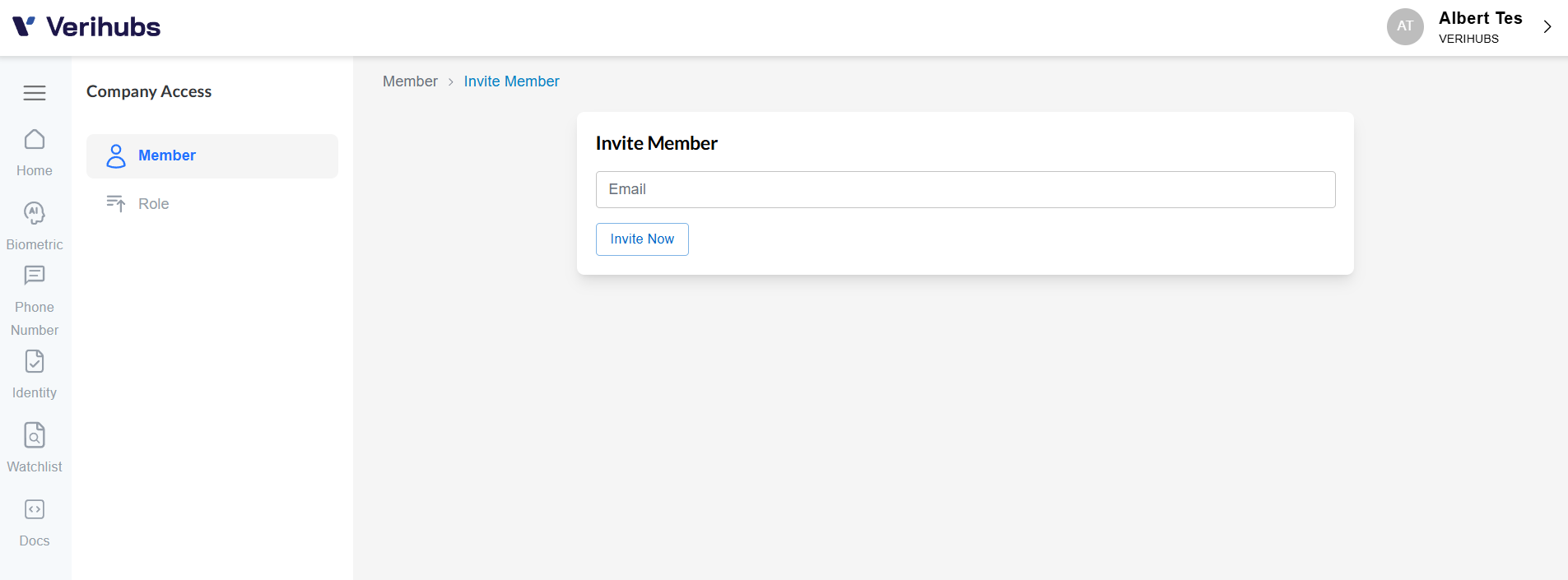 Invite Member Page