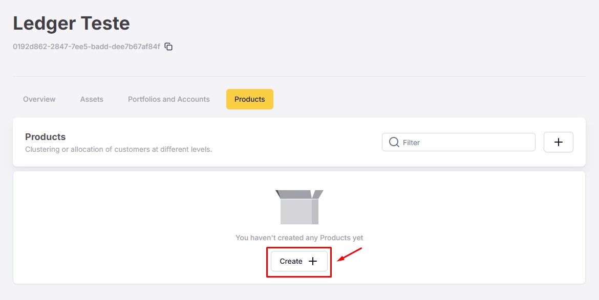 Figure 1. The button to create the first Segment of the Ledger.