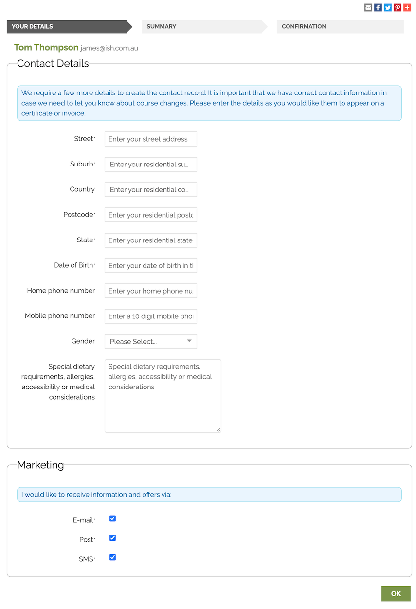 New student questions page