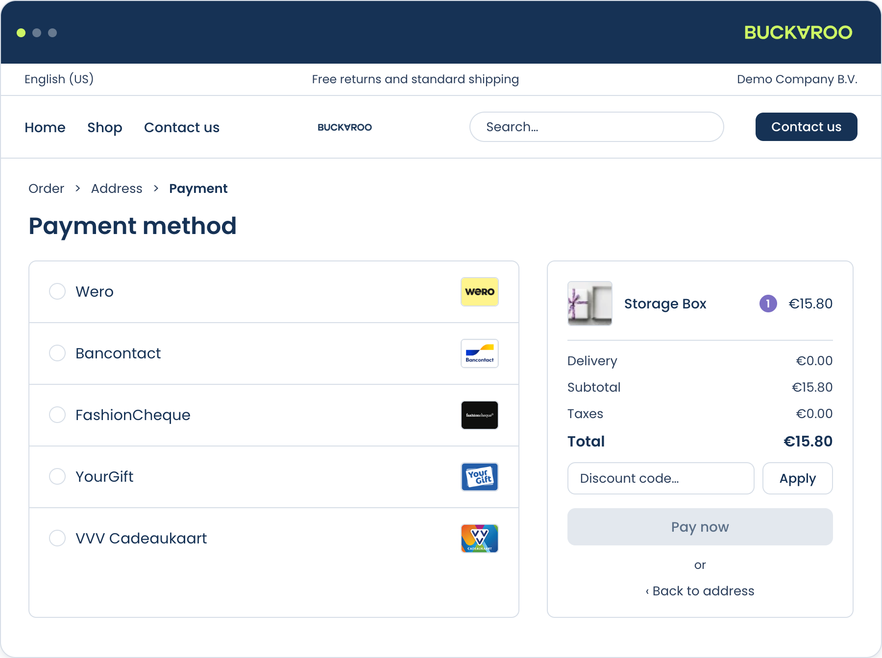 Odoo Checkout Giftcards