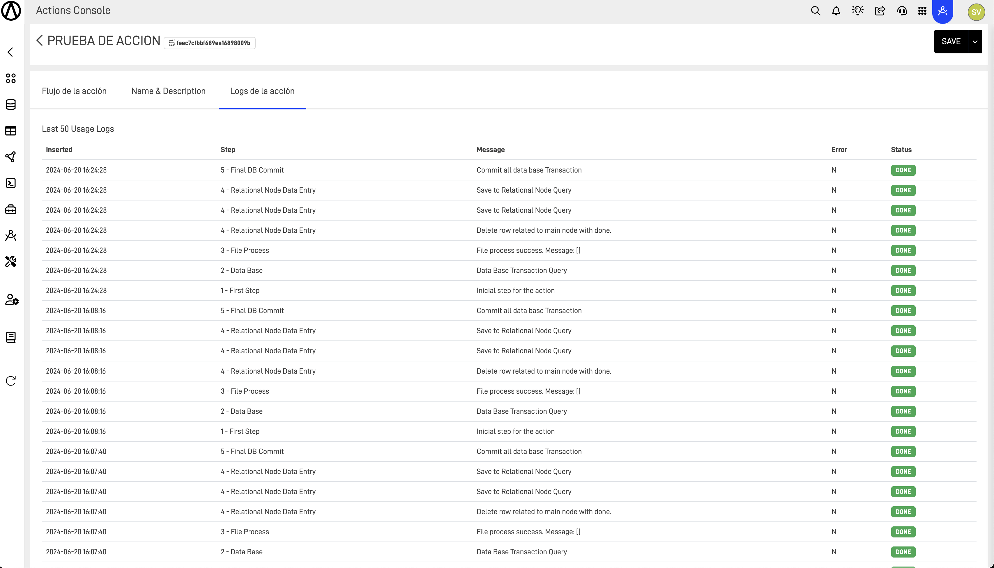 Logs Section