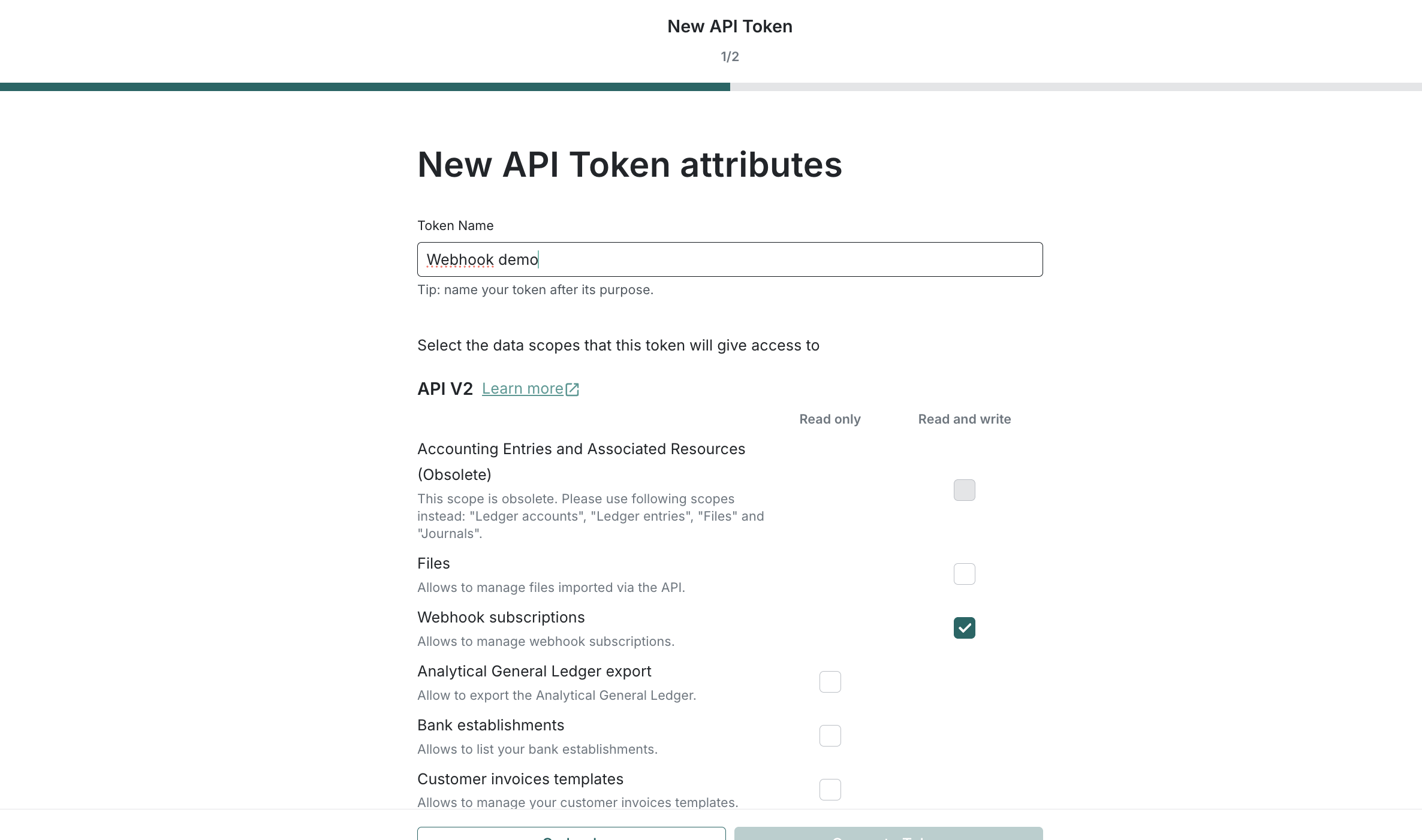 Settings → Connectivity → Developer tokens