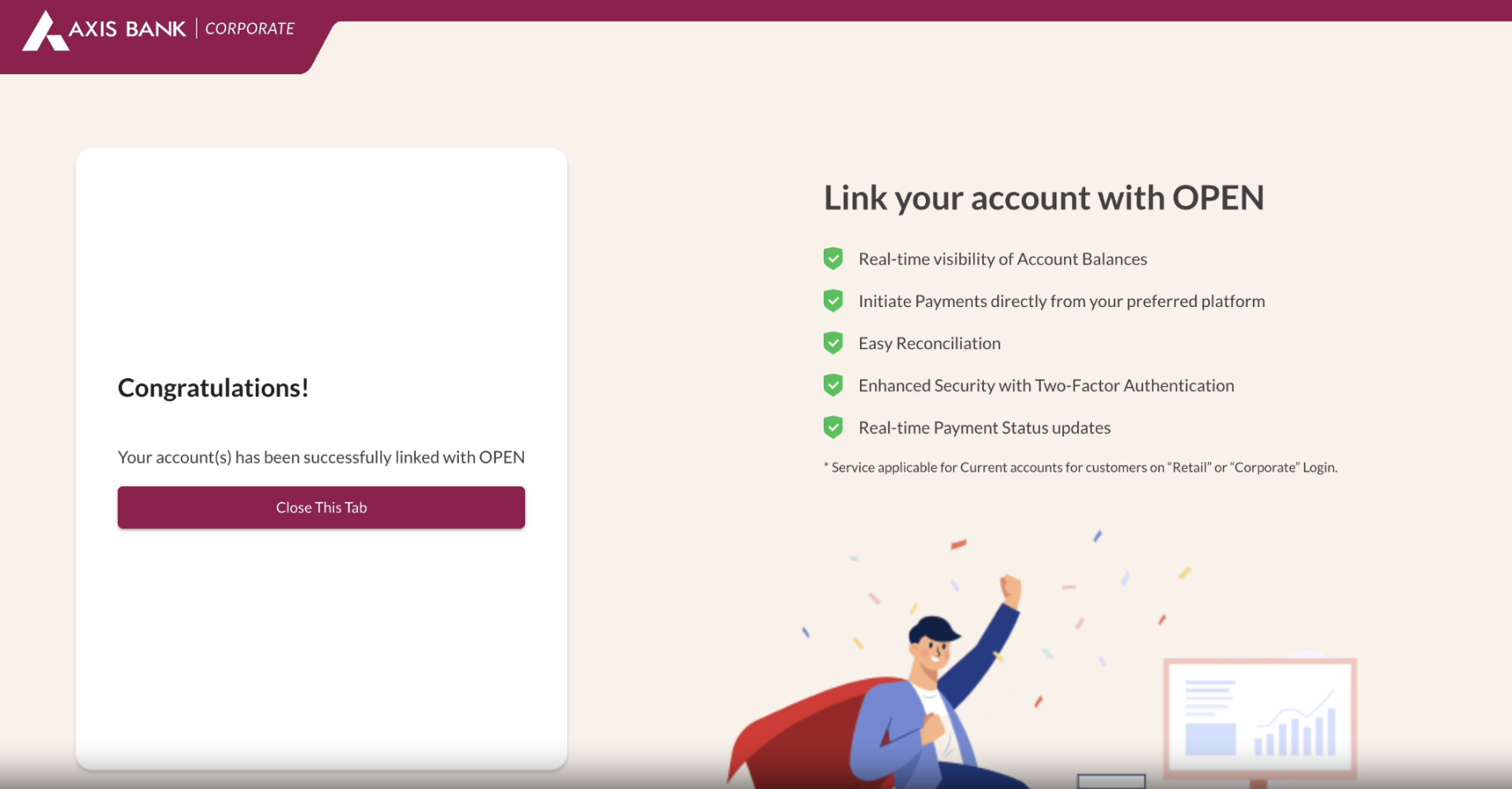 Axis Bank success confirmation