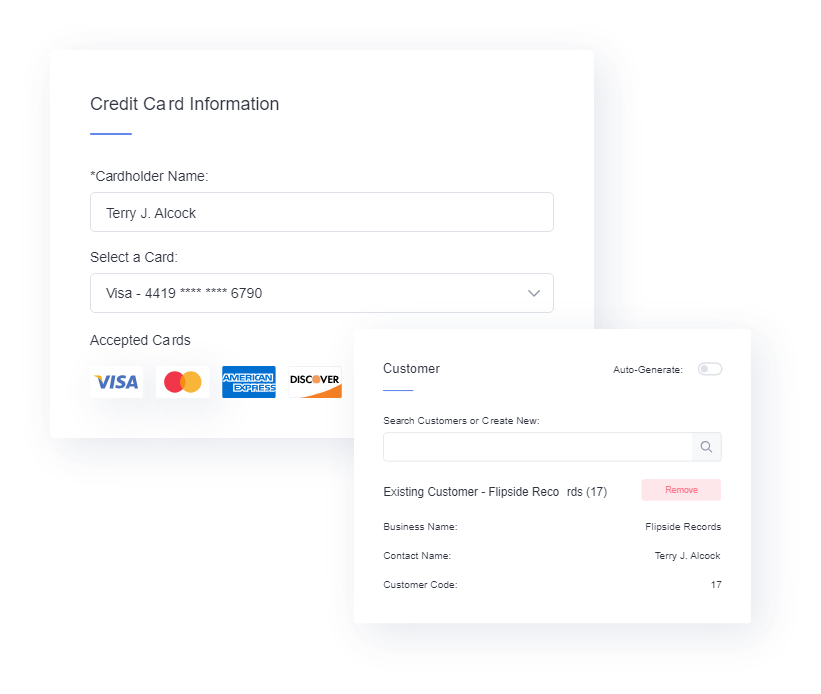 Credit card information in Helcim's card vault