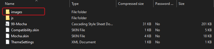 Opening the image folder