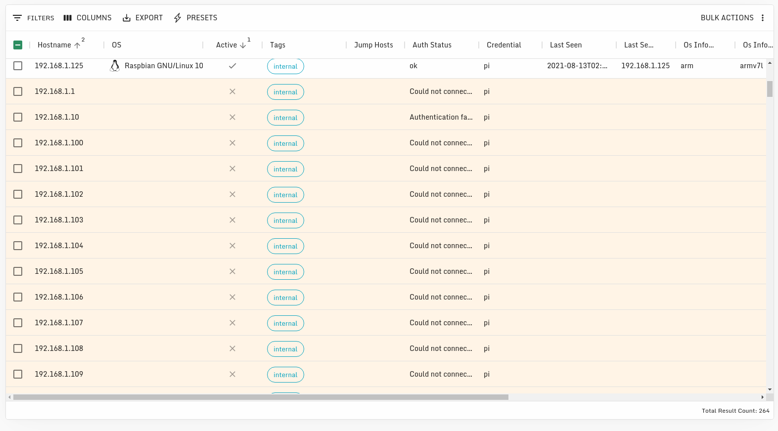 hosts.found.one.active.png Found one active host in an unknown netblock.