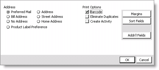 The bottom half of the Selections window.