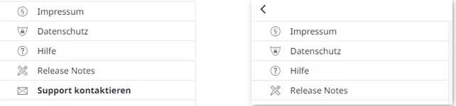 Support-Button aktiviert / deaktiviert