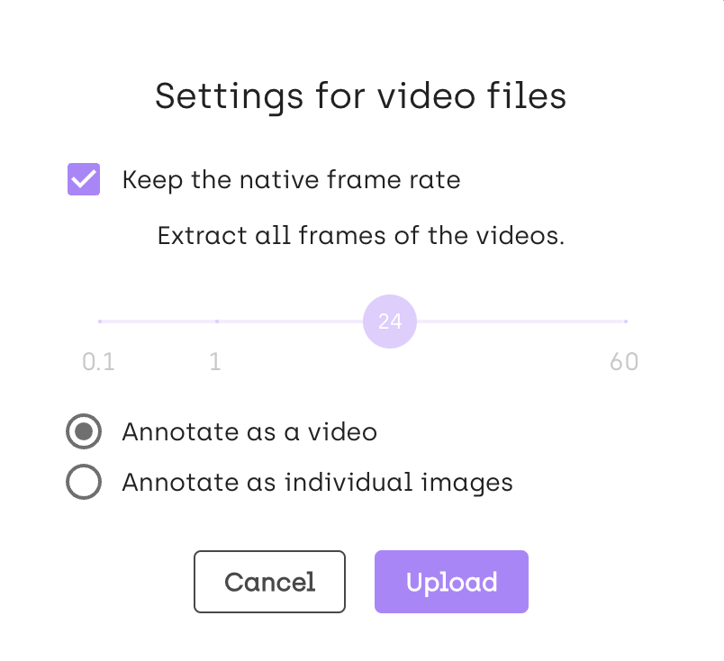 Adding video assets from the UI