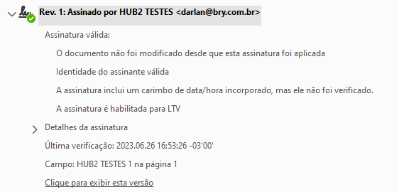 Exemplo assinatura completada com todos os artefatos