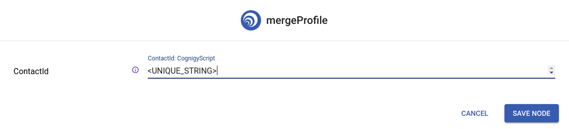 Figure 2: Storing the Unique String by Using a mergeProfile Node