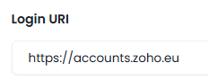 Screenshot with the Login URI field