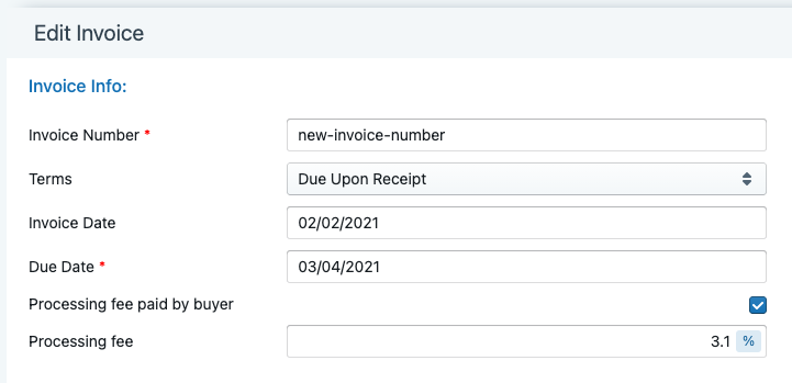 You can edit any field on an invoice.