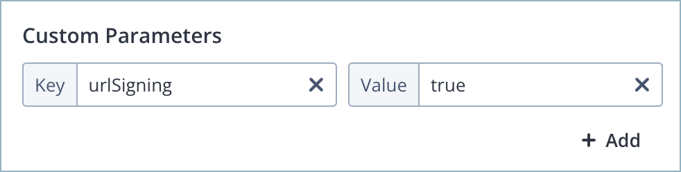 URL signing custom parameter
