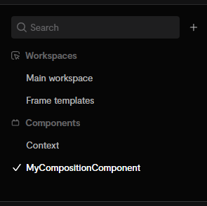 Newly created Composition component in the Components space