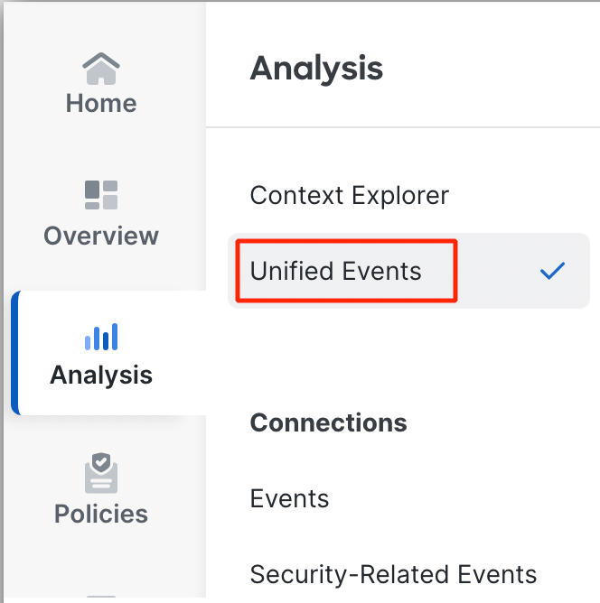 Navigating to Unified Events