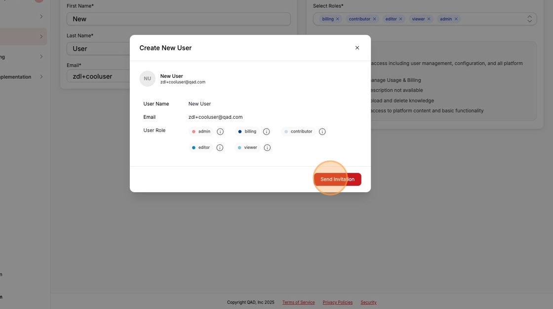 Send Invitation Confirmation