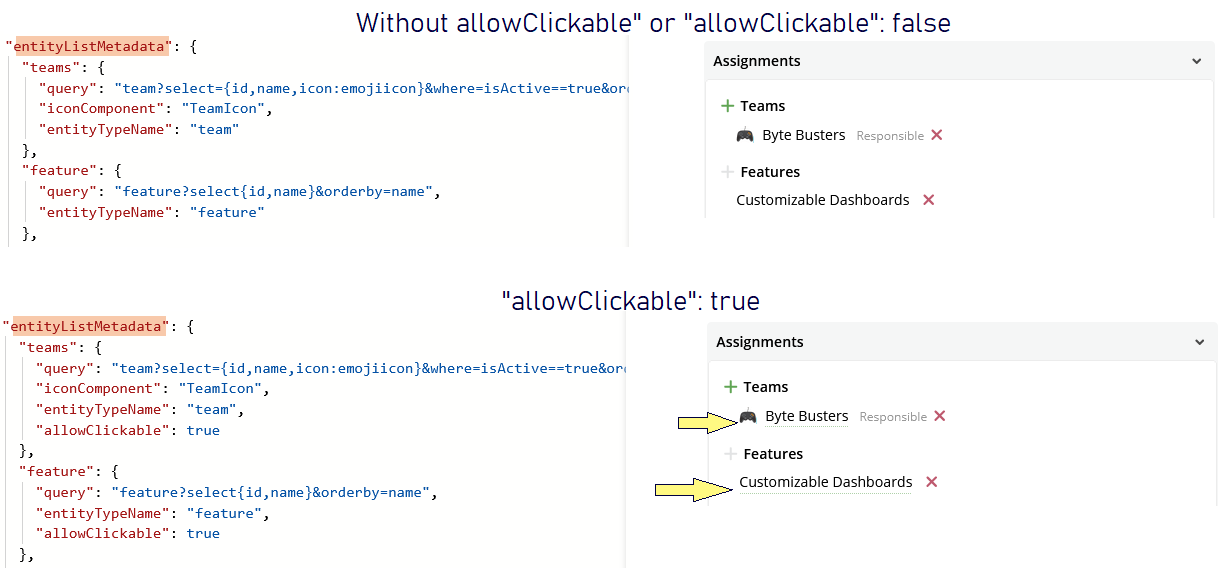 allowClickable usage