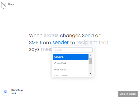 Screenshot with selecting a sender