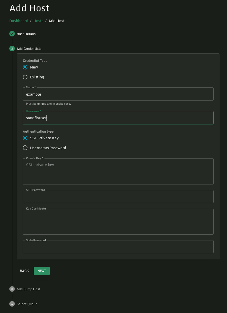 add.hosts.new.credential.form.png Adding hosts with new credentials.