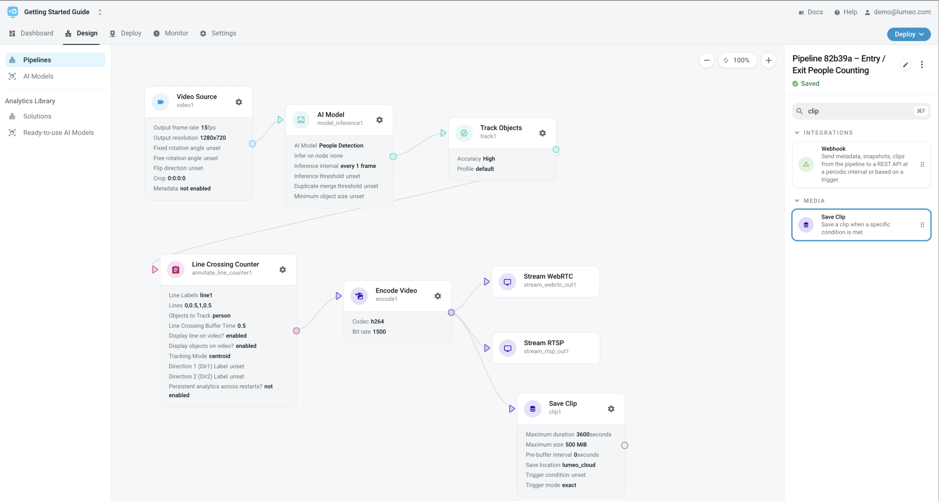 Update pipeline to add a Save Clip node