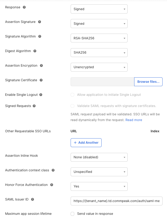Screenshot of Advanced Settings