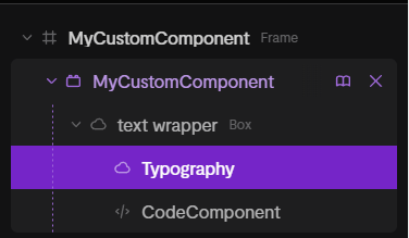 MyCustomComponent showing the composition