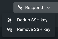 SSH Key Respond Menu Button with Options