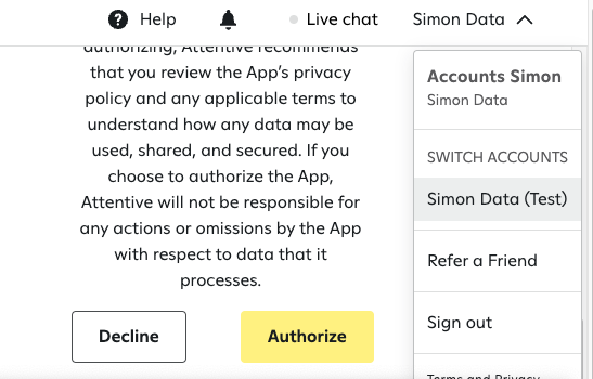 Switching attentive account during OAuth2 authorization flow