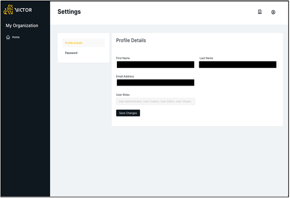 Figure 13. Vantage Oversight User Profile