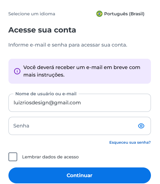 Após a redefinição você será redirecionado para tela inicial