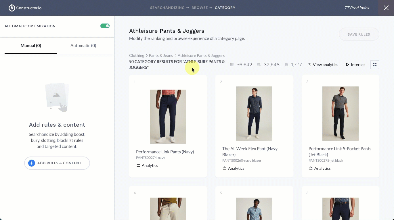 Add a variation slicing rule (pant fit) to the Browse category