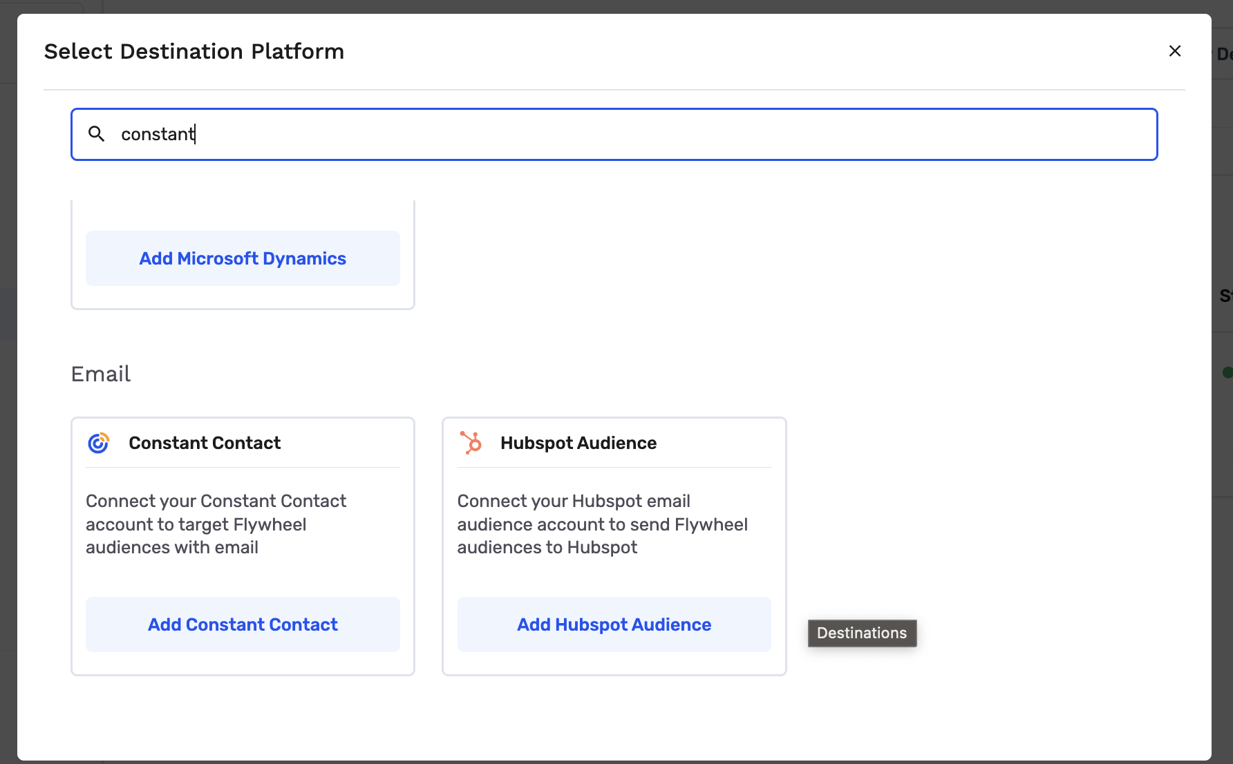 select constant contact