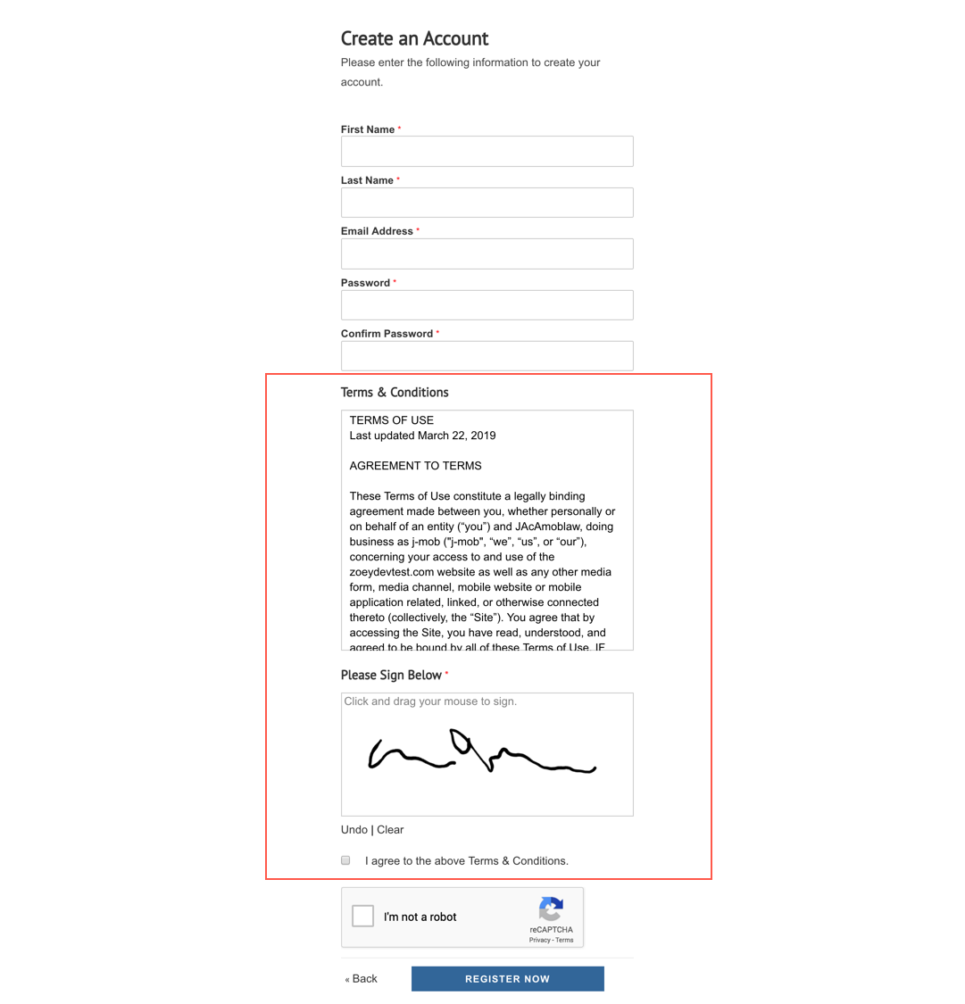 Customer Account Registration Agreement