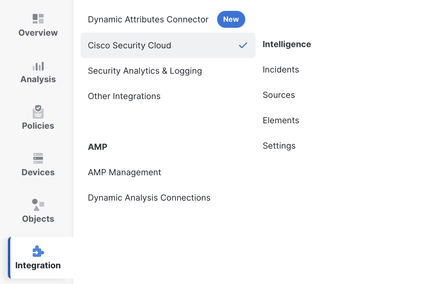 FMC menu navigation to Cisco Security Cloud page