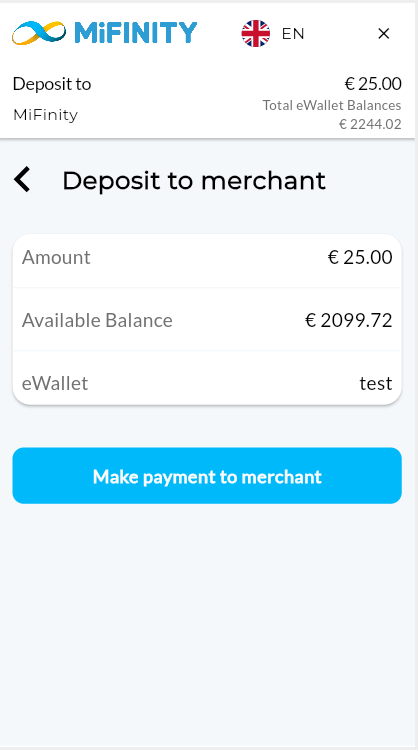 Pay using MiFinity Balance