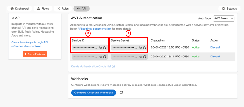 ServiceID and Service Secret