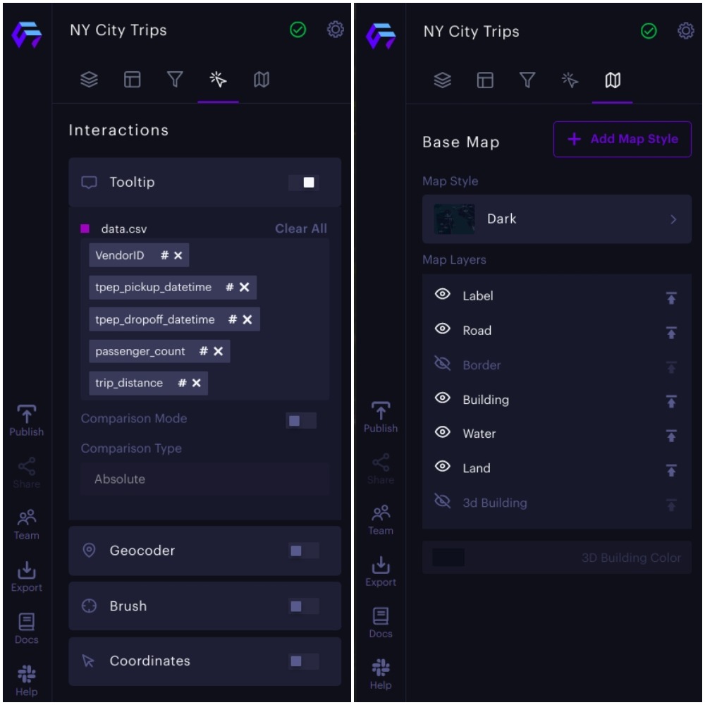 The Interactions and Base Map tabs.