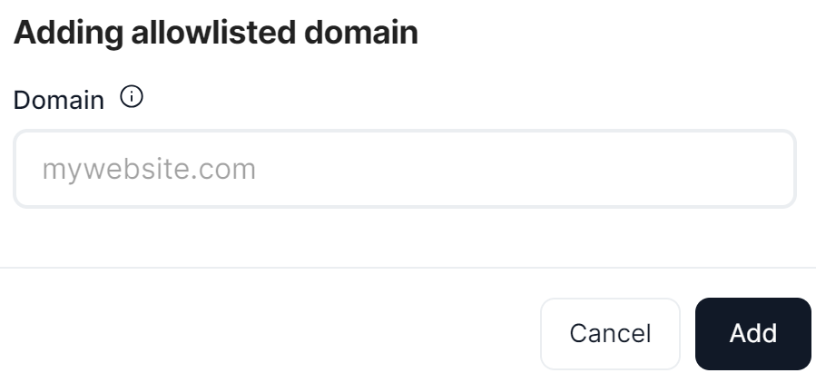 Add a domain to the allowlist.