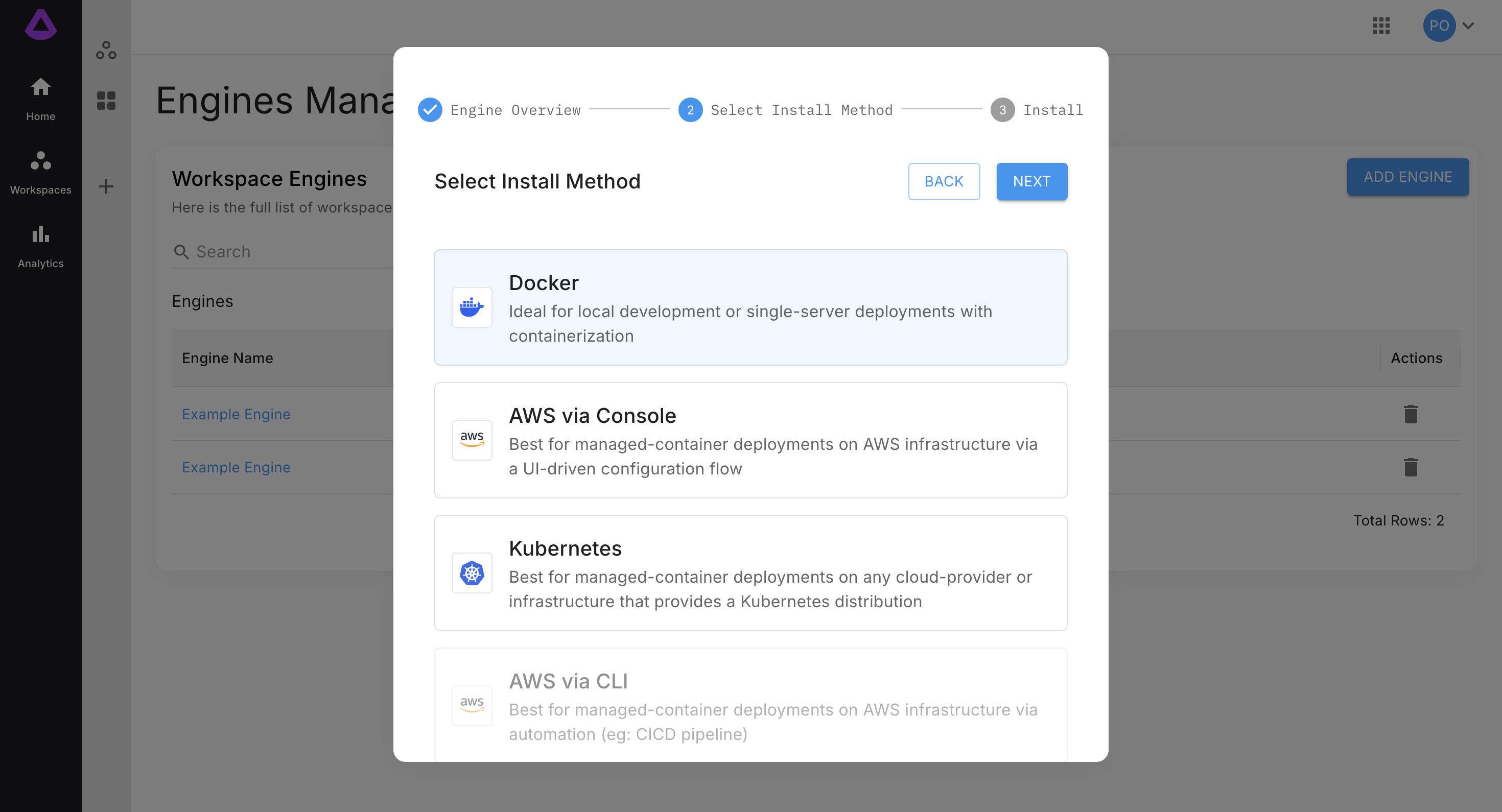 Select Install Method